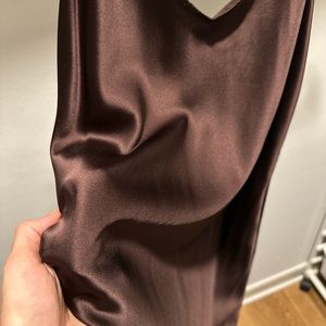 Gorgeous chocolate brown silk slip dress